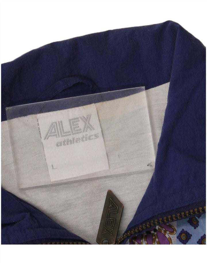 Alex Athletics Veste de survêtement pour homme Taille L Bleu marine géométrique