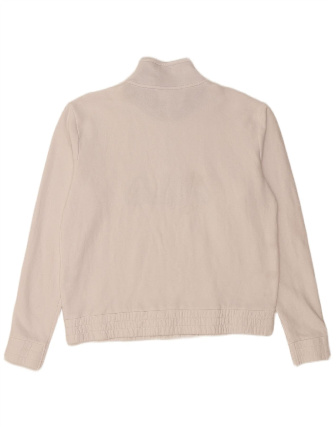 FILA Sweat-shirt graphique à col zippé pour femme UK 16 Grand coton blanc