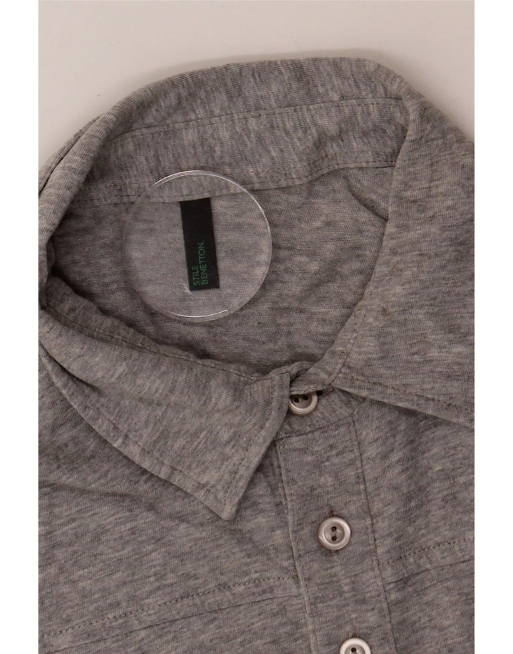 BENETTON Womens Polo Shirt UK 12 Medium Grey Vintage Benetton and Second-Hand Benetton from Messina Hembry 