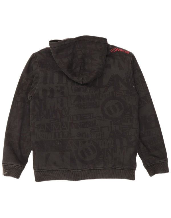 Pull à capuche zippé Animal Boys Big Graphic 15-16 ans XL Noir Coton
