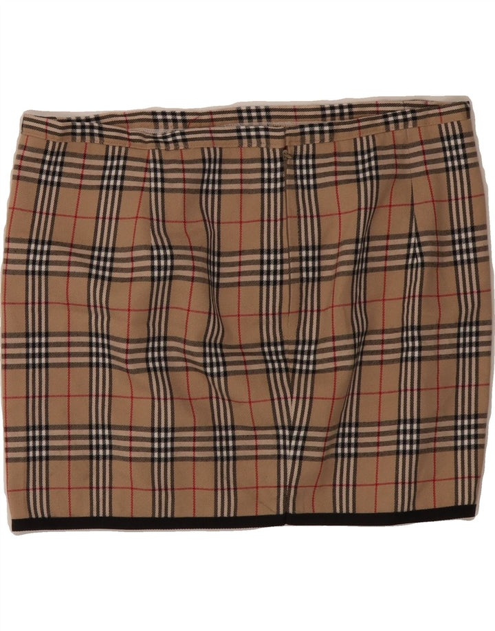 VINTAGE Womens Mini Skirt W32 Large  Brown Check Vintage Vintage and Second-Hand Vintage from Messina Hembry 