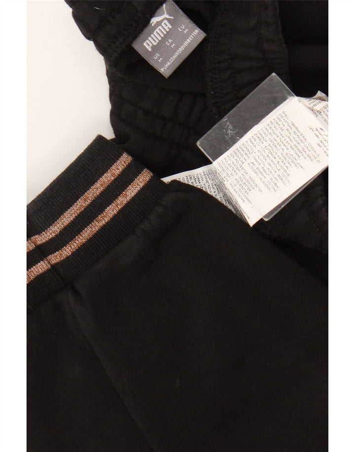 Puma Pantalon de survêtement graphique pour femme, jogging, UK 14, coton noir moyen