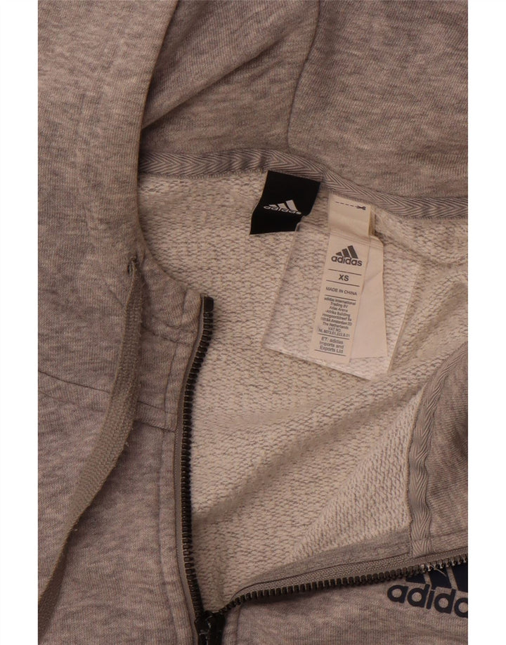 Adidas Pull à capuche zippé surdimensionné pour femme UK 6 XS Gris Coton
