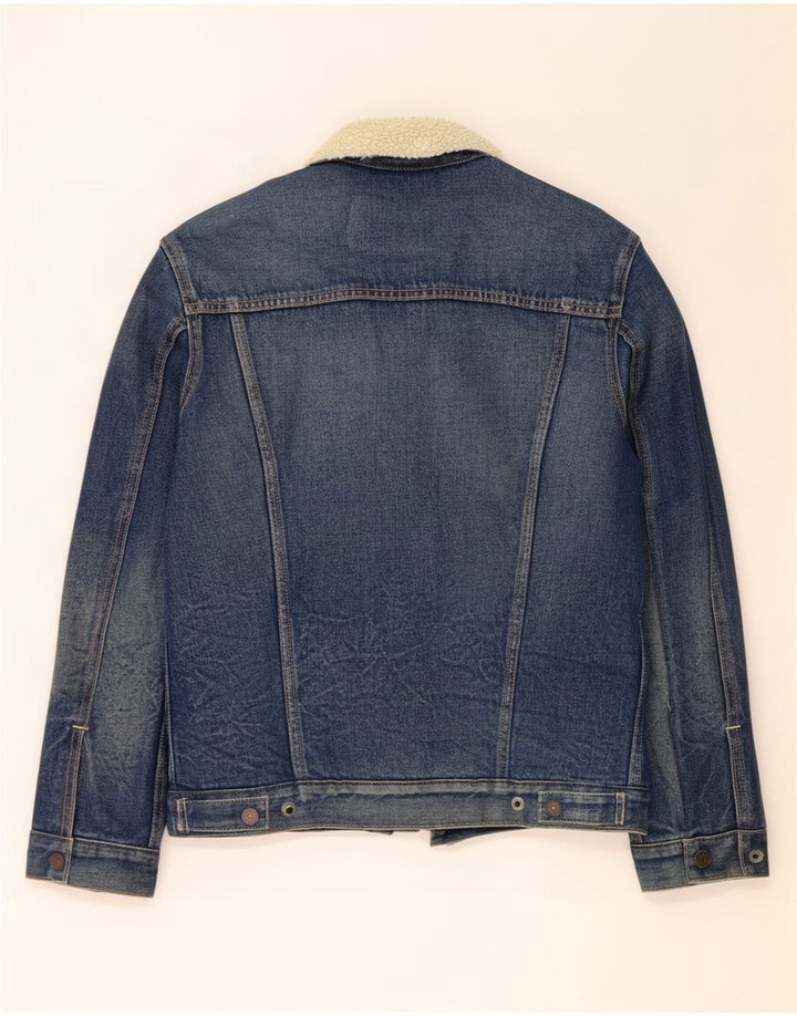 Levi's Veste Sherpa en jean pour homme UK 40 Large Bleu Coton