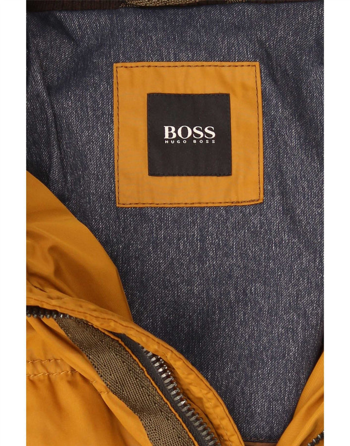Hugo Boss Veste matelassée à capuche pour homme UK 40 Large Jaune