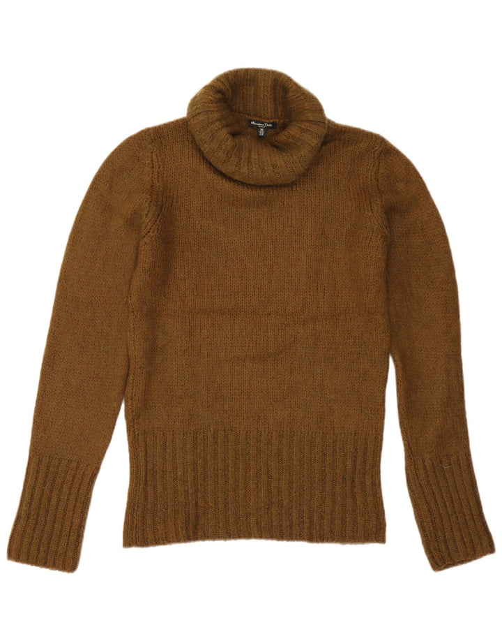 Massimo Dutti Pull col roulé pour femme UK 12 Medium Kaki Acrylique