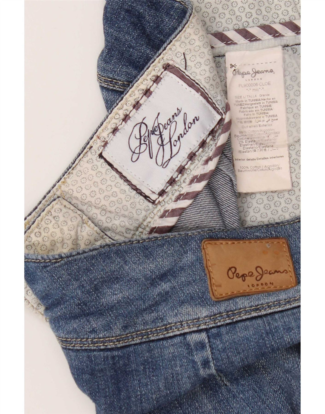 PEPE Jeans Femme Denim Mini Jupe Large W32 Bleu Coton