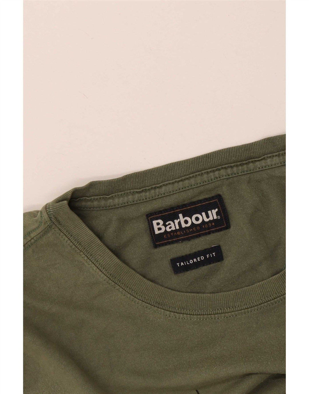 Barbour T-Shirt Graphique Coupe Ajustée Homme Kaki Moyen