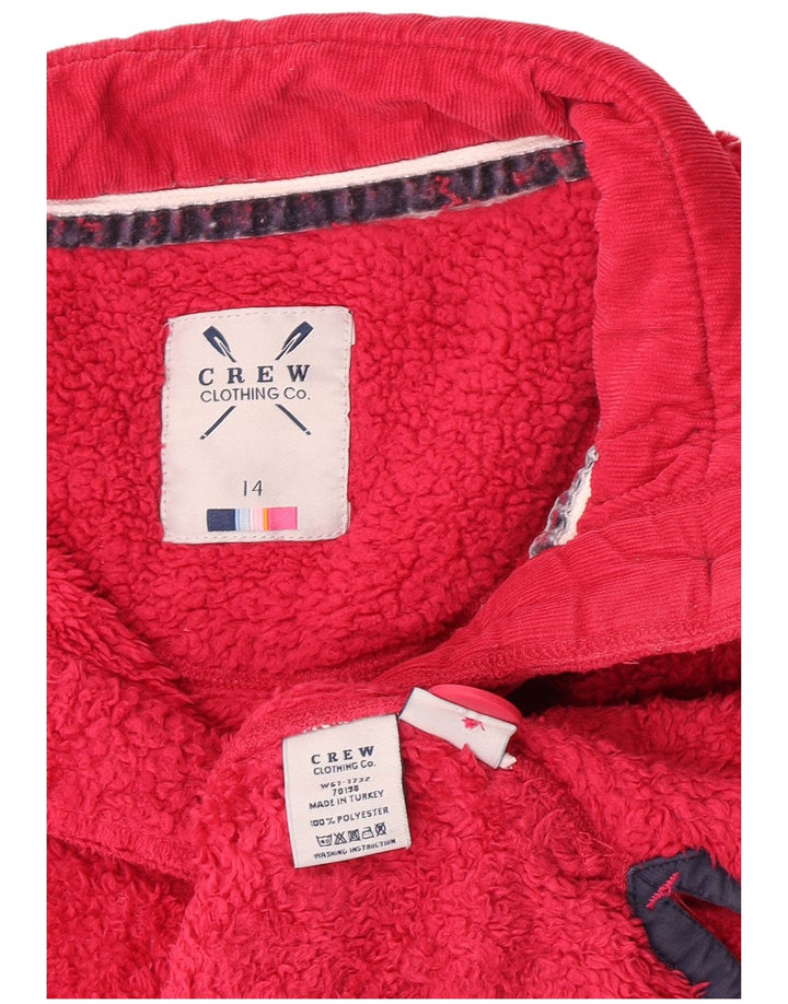 Crew Clothing Pull polaire à col boutonné pour femme UK 14 Large Rose Polyester
