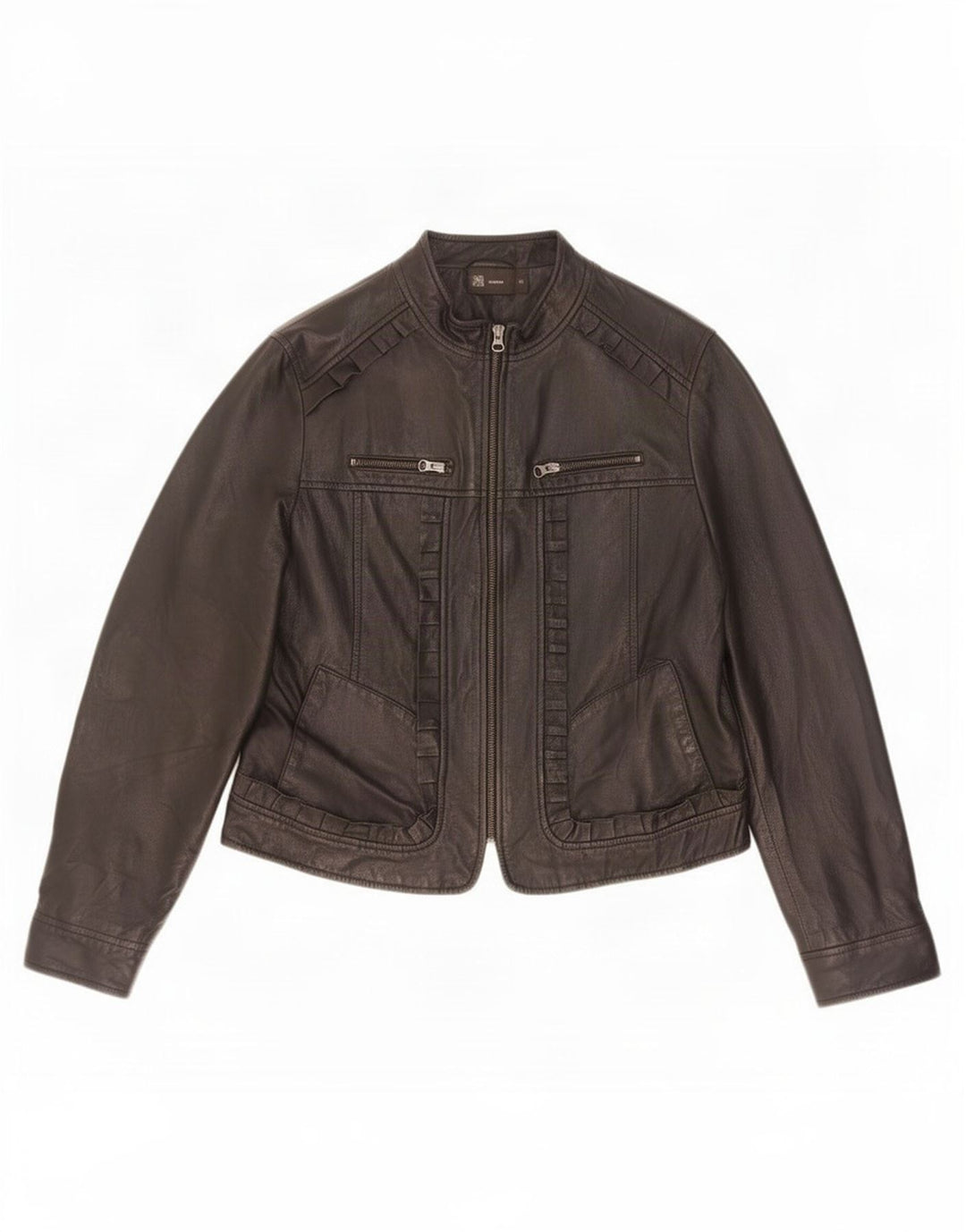 BVS Veste de motard en cuir pour femme EU 48 2XL Noir