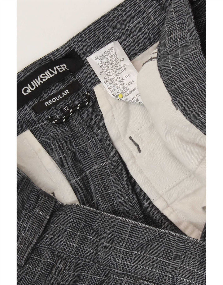 Quiksilver Short Chino Regular W32 Homme Bleu Marine Moyen à Carreaux Polyester