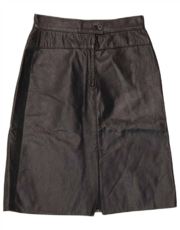 VINTAGE Jupe en cuir femme W26 Petit Noir
