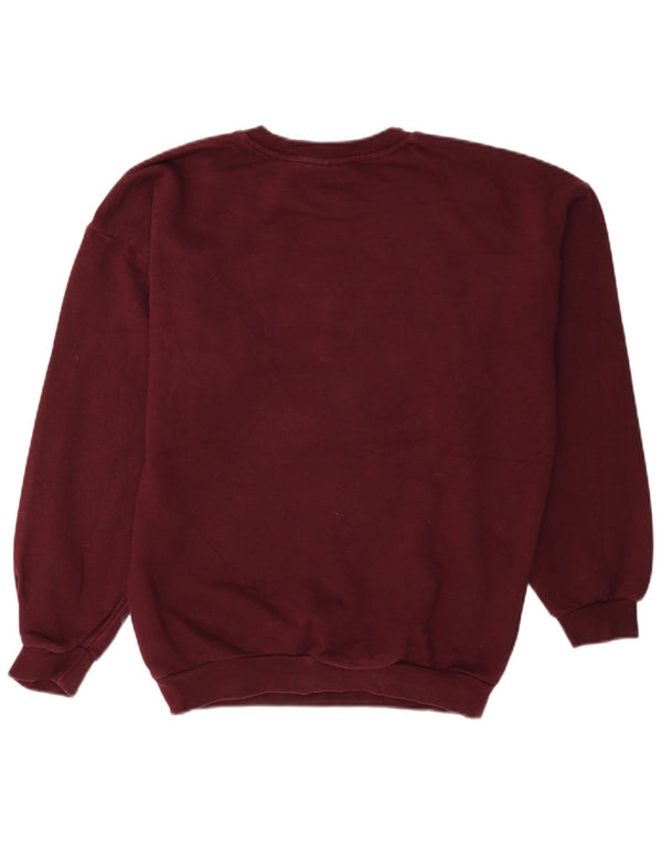 Adidas Sweat-shirt surdimensionné pour femme UK 4 XS en coton bordeaux