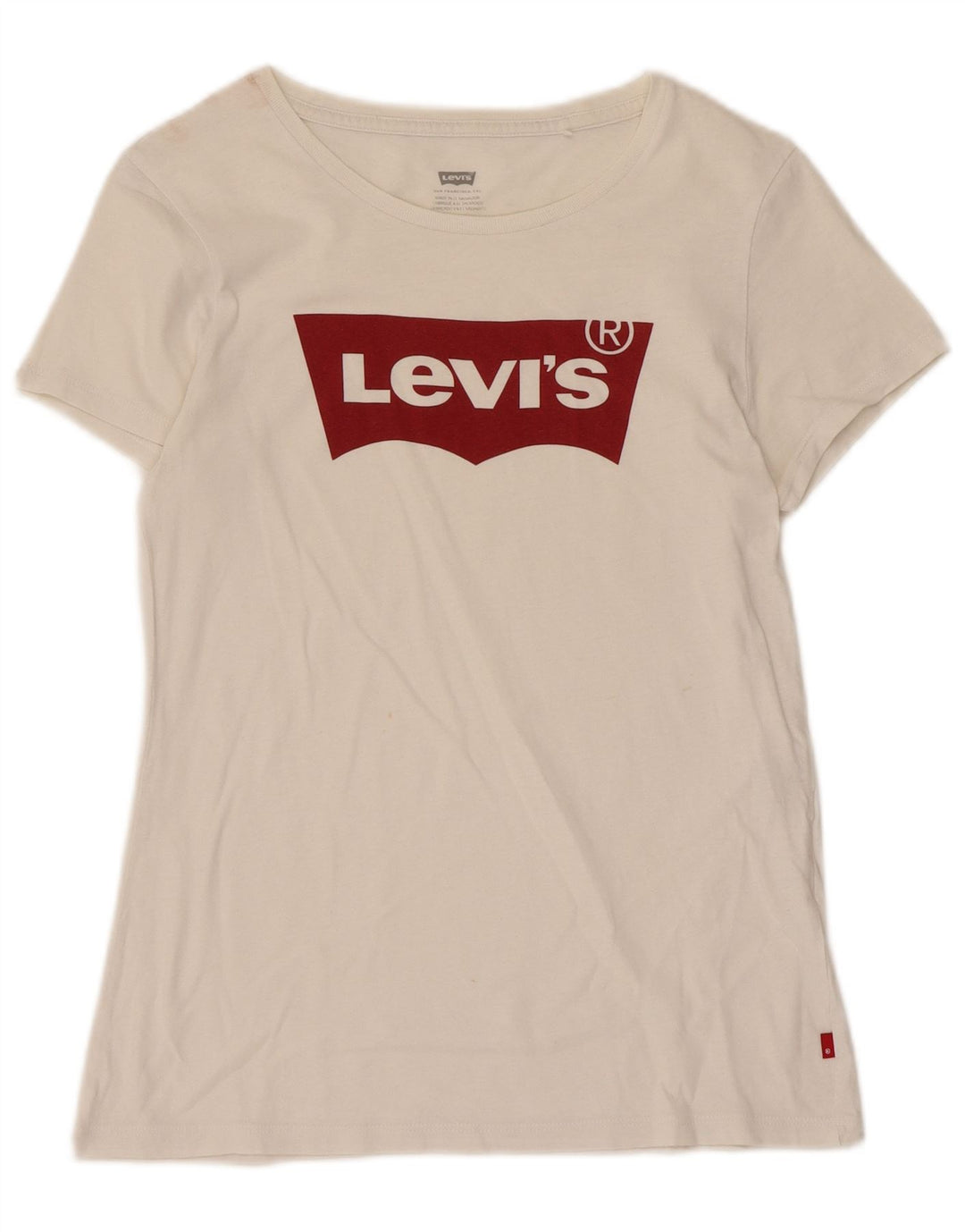 Levi's T-Shirt Graphique Femme UK 10 Small Blanc