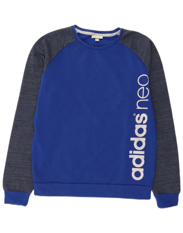 Adidas Sweat-shirt Neo Graphic pour homme en coton color block bleu moyen