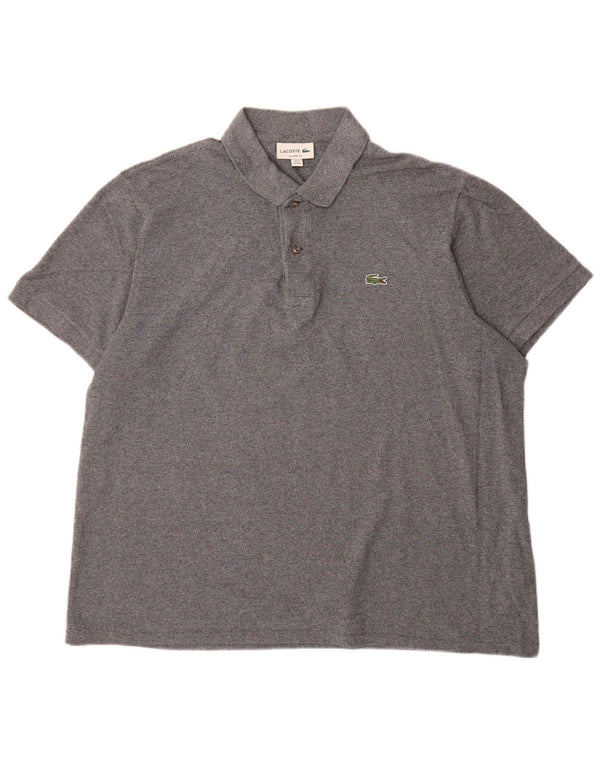 Lacoste Polo coupe classique pour homme Taille 7 2XL Gris Coton