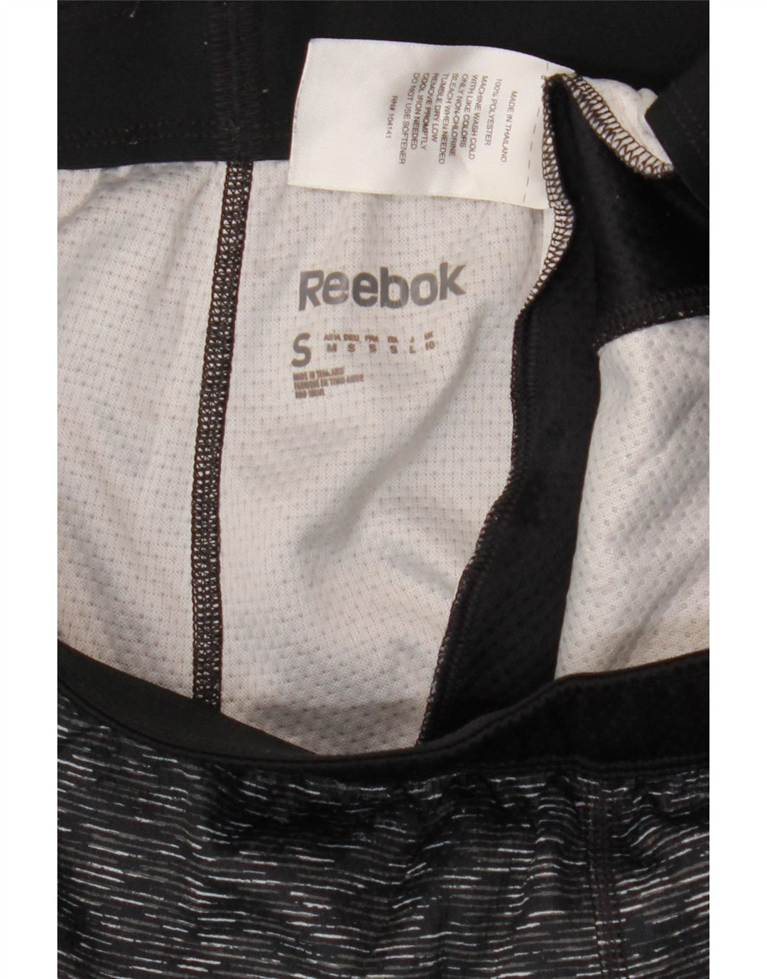 REEBOK Short de sport pour femme UK 10 Small Gris Moucheté Polyester
