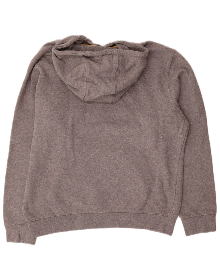 CAT Pull à capuche graphique pour hommes, grand coton gris