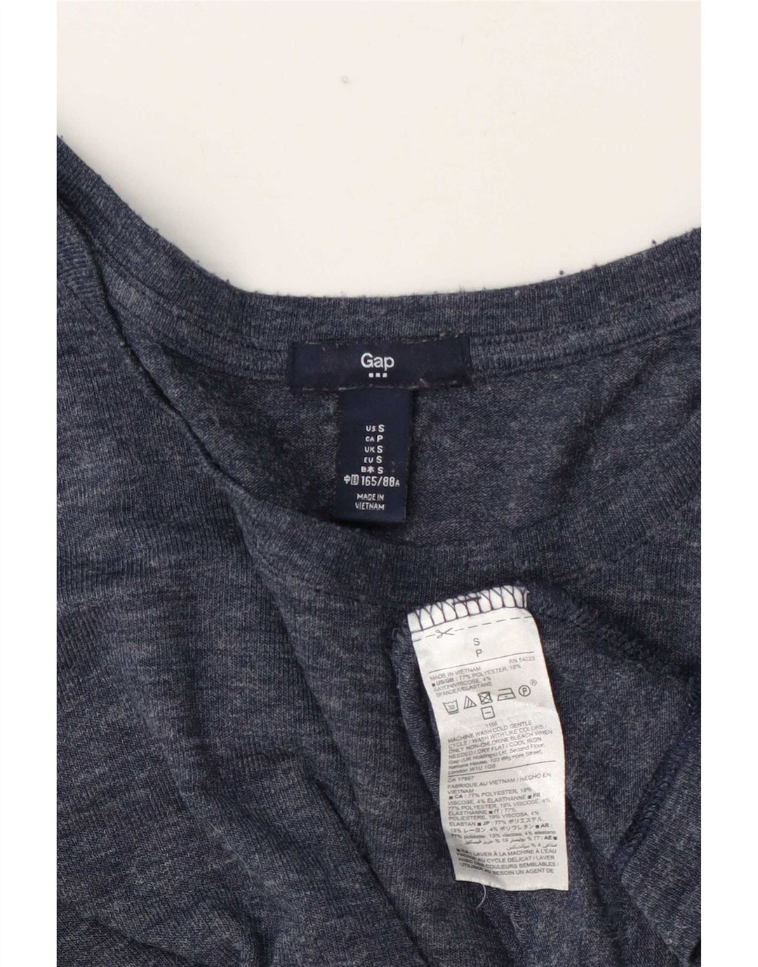 Gap Haut Oversize Femme Manches Longues UK 10 Petit Bleu Marine Polyester