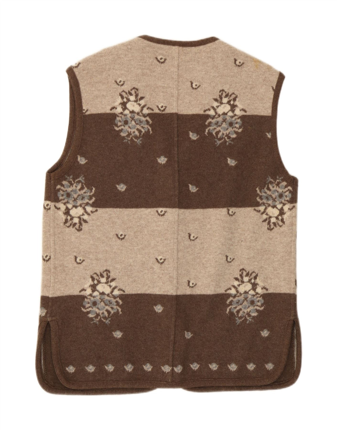 Silvy Cardigan sans manches pour femme IT 42 en laine florale marron moyen
