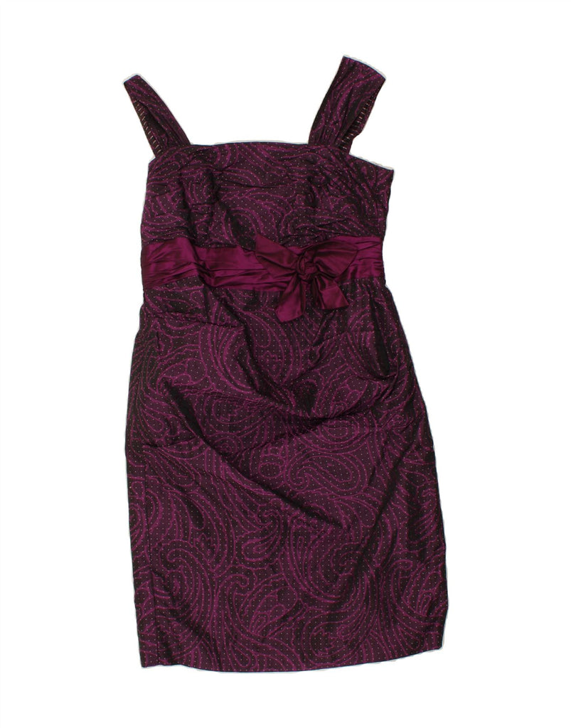 JOHN BENTLEY Womens Sleeveless Bodycon Dress UK 16 Large Purple Paisley Vintage John Bentley and Second-Hand John Bentley from Messina Hembry 