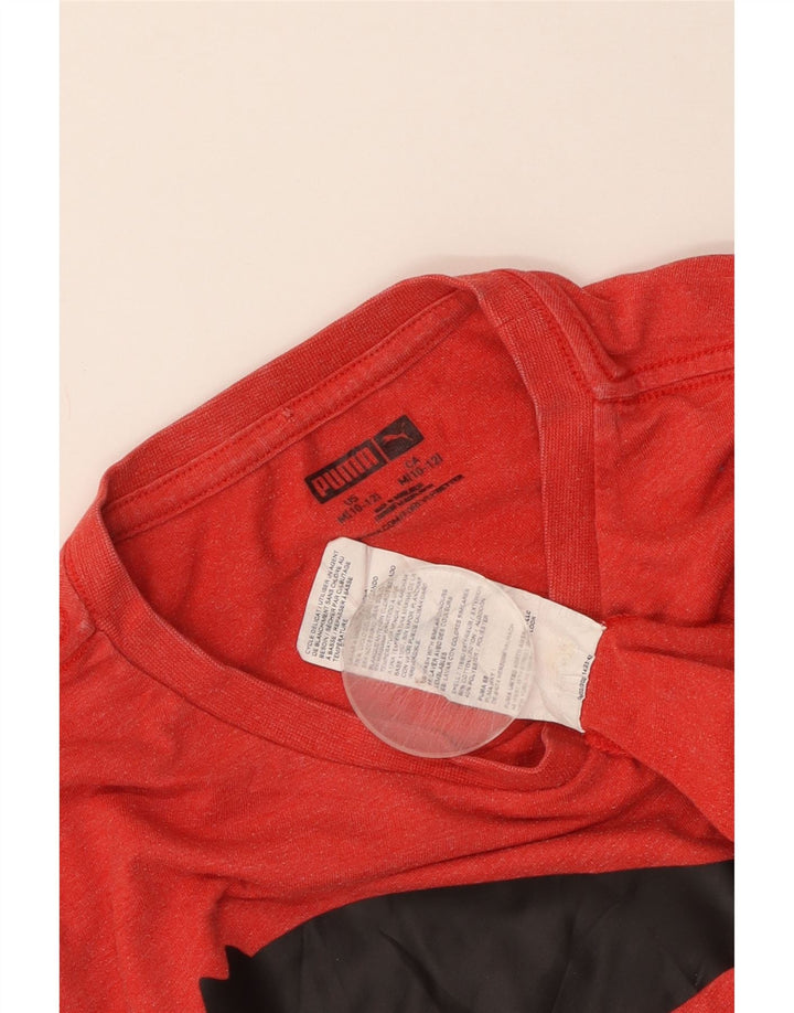 Puma T-Shirt Graphique Garçon 10-11 ans Rouge Moyen Coton