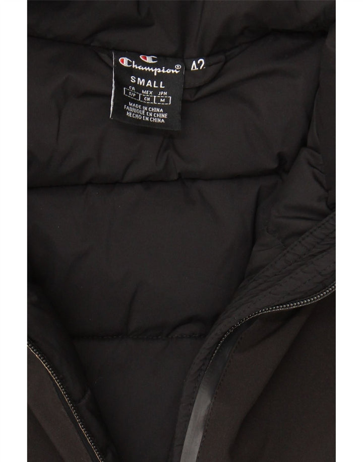 CHAMPION Womens Padded Coat UK 10 Small Black Polyester Vintage Champion and Second-Hand Champion from Messina Hembry 
