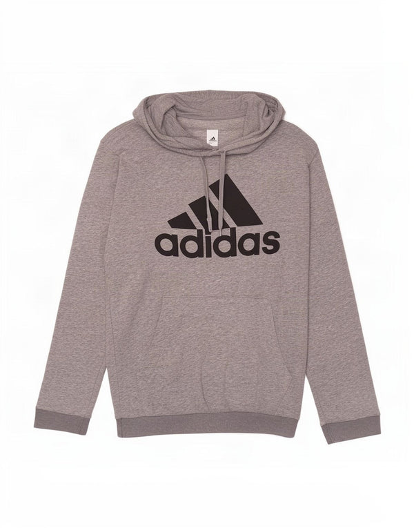 Adidas Pull à capuche graphique en coton moucheté gris moyen pour homme