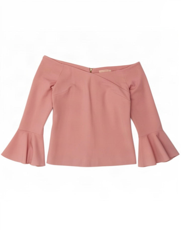 Ted Baker Haut court à épaules dénudées pour femme Taille 3 Viscose rose moyen