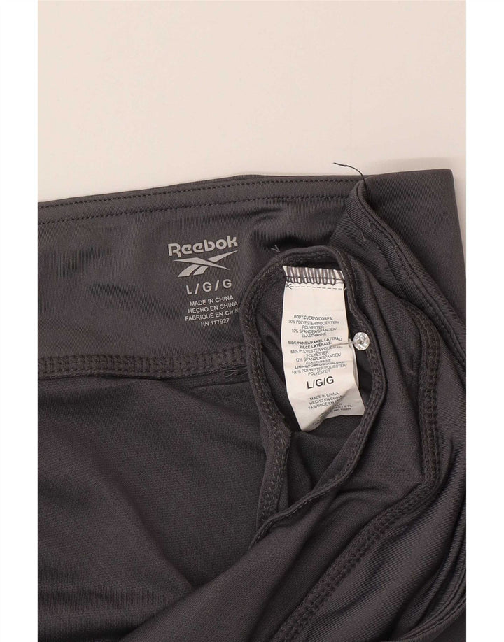 Reebok Short de sport pour femme UK 16 Large Gris Polyester