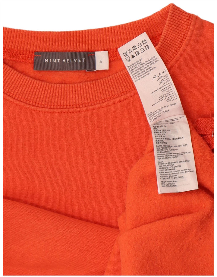 MINT VELVET Sweat-shirt court surdimensionné pour femme UK 10 Petit Orange
