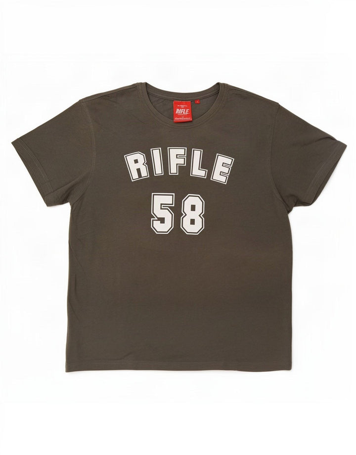 Rifle T-shirt graphique pour hommes, grand, gris