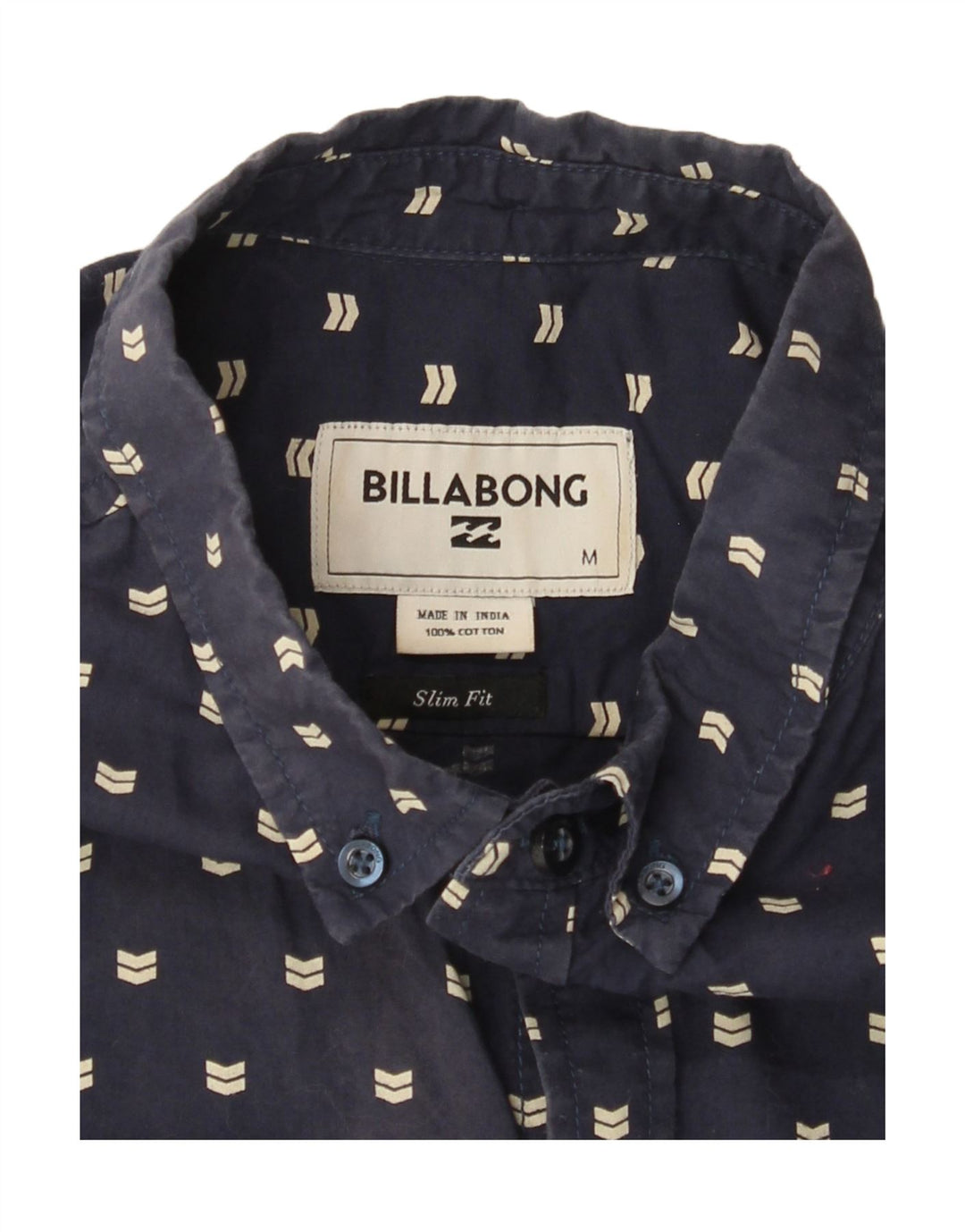 BILLABONG Chemise Slim Fit à Manches Courtes pour Homme en Coton à Pois Bleu Marine Moyen