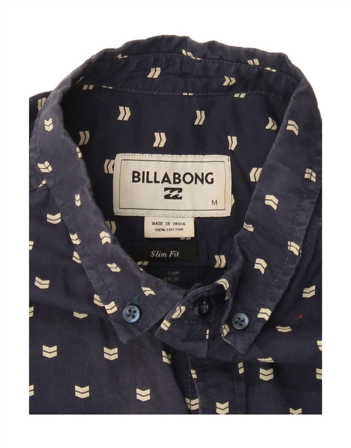 BILLABONG Chemise Slim Fit à Manches Courtes pour Homme en Coton à Pois Bleu Marine Moyen