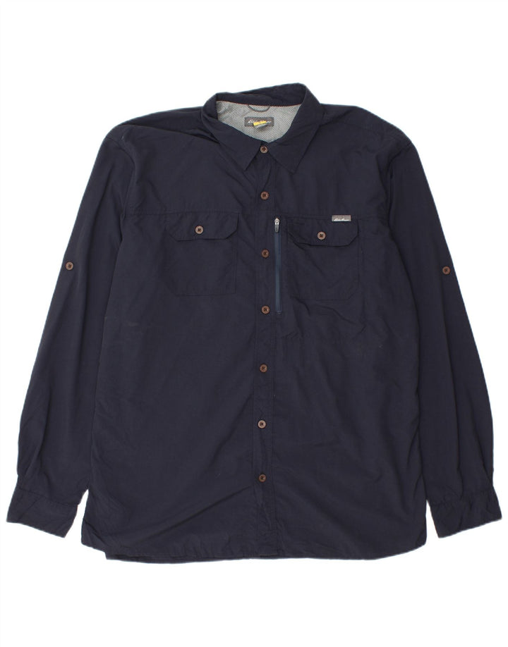 Eddie Bauer Chemise de voyage pour homme Large en nylon bleu marine