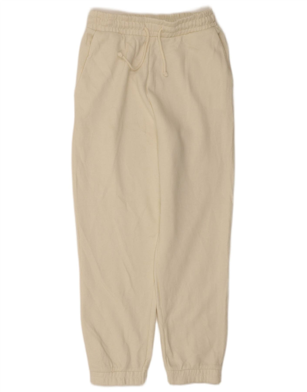 Pantalon de survêtement Zara Femme Joggers UK 12 Medium Blanc Polyester