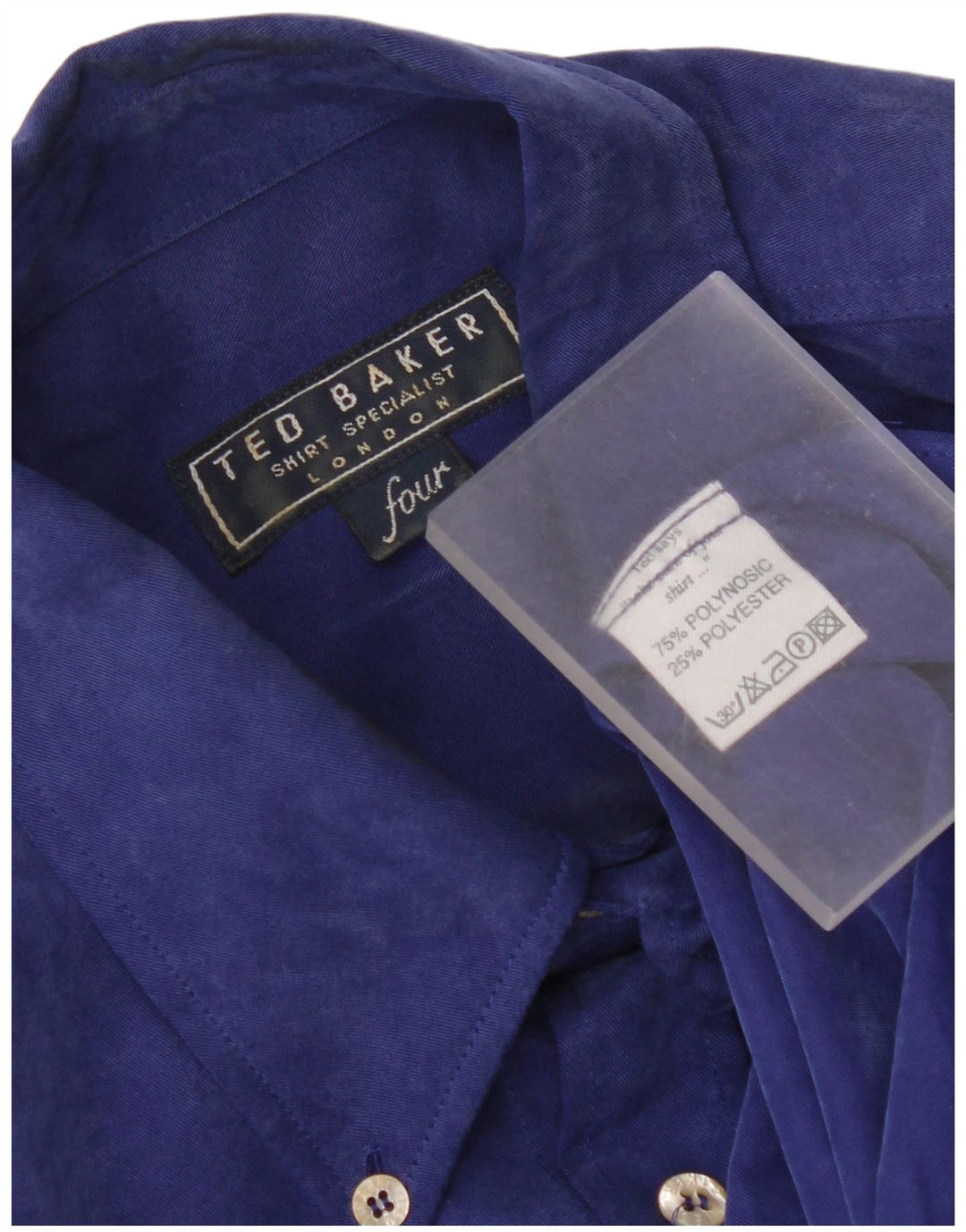 Ted Baker Chemise Homme Taille 4 Grand Bleu Polynosic