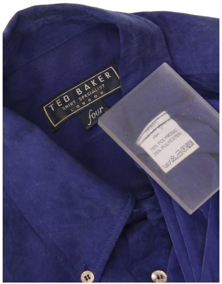 Ted Baker Chemise Homme Taille 4 Grand Bleu Polynosic
