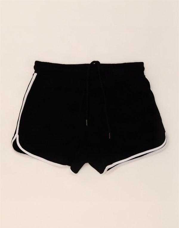 Guess Short de sport pour femme UK 14 Large Noir Coton