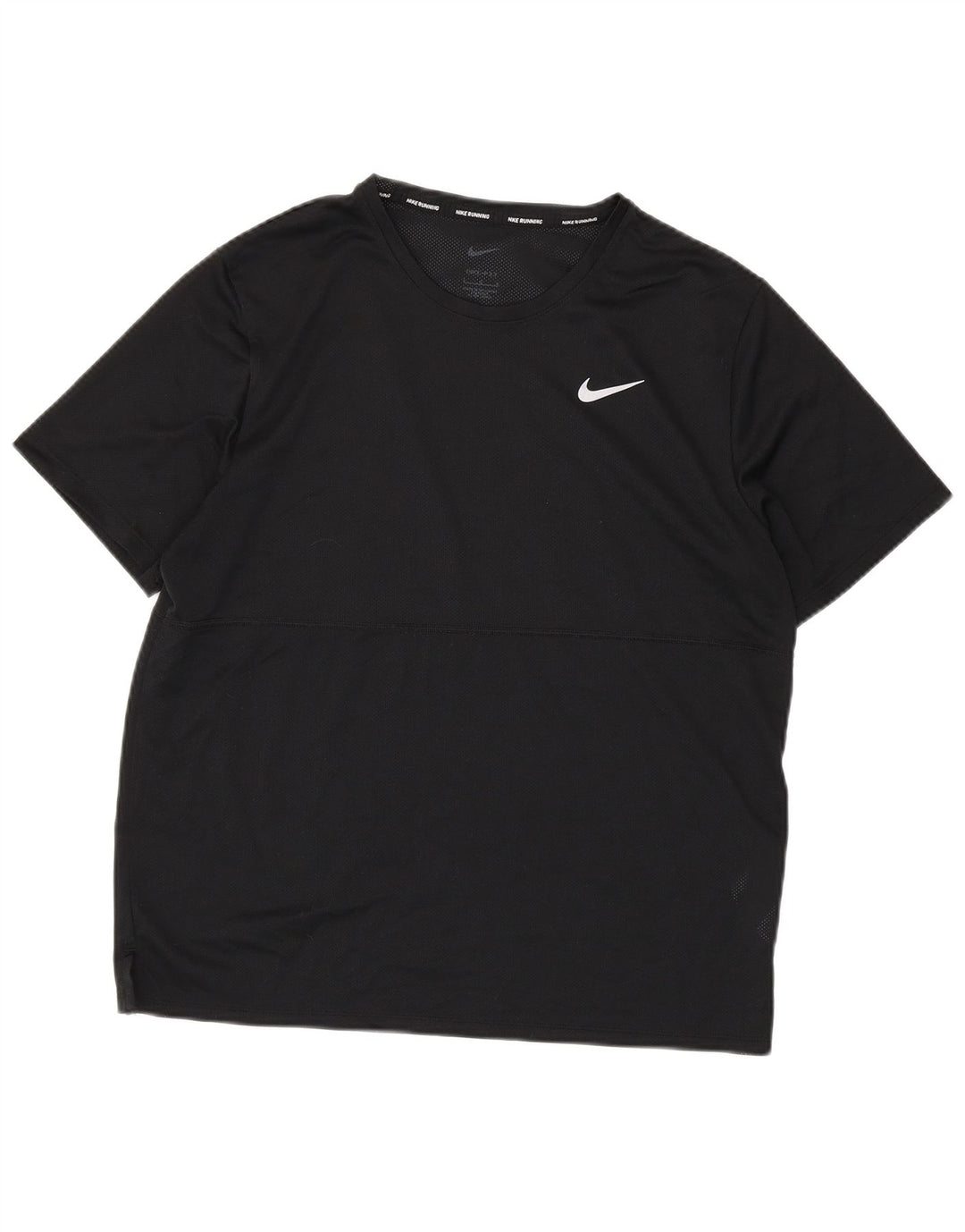 Nike Hommes Dri Fit Running T-Shirt Haut Large Noir Polyester