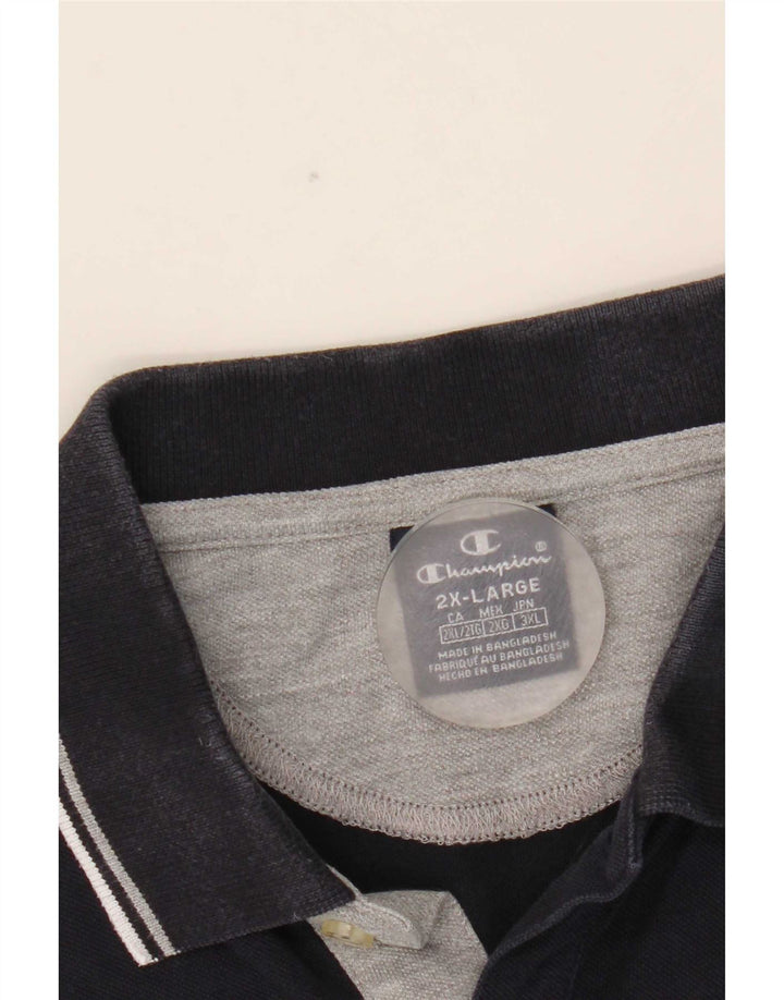 Champion Polo Homme 2XL Bleu Marine Rayé