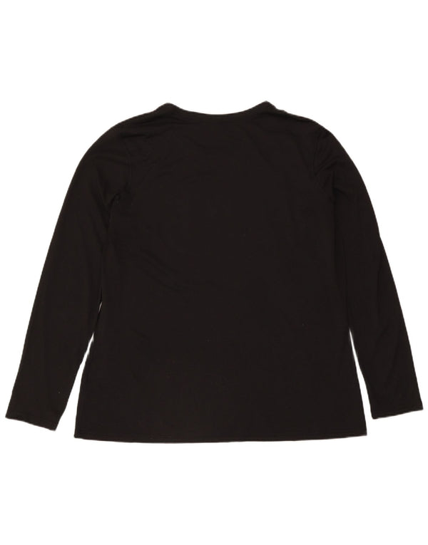 Nike Dri Fit Graphic Top à manches longues pour femme UK 20 2XL Noir Polyester