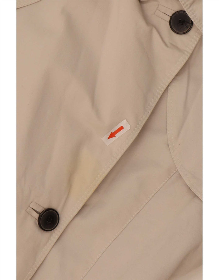 Zara Womens Trench Coat UK 12 Moyen Blanc Coton