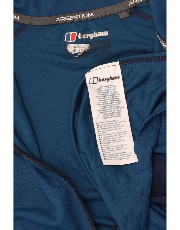 Berghaus Haut de survêtement à col zippé pour homme 2XL Bleu Colorblock