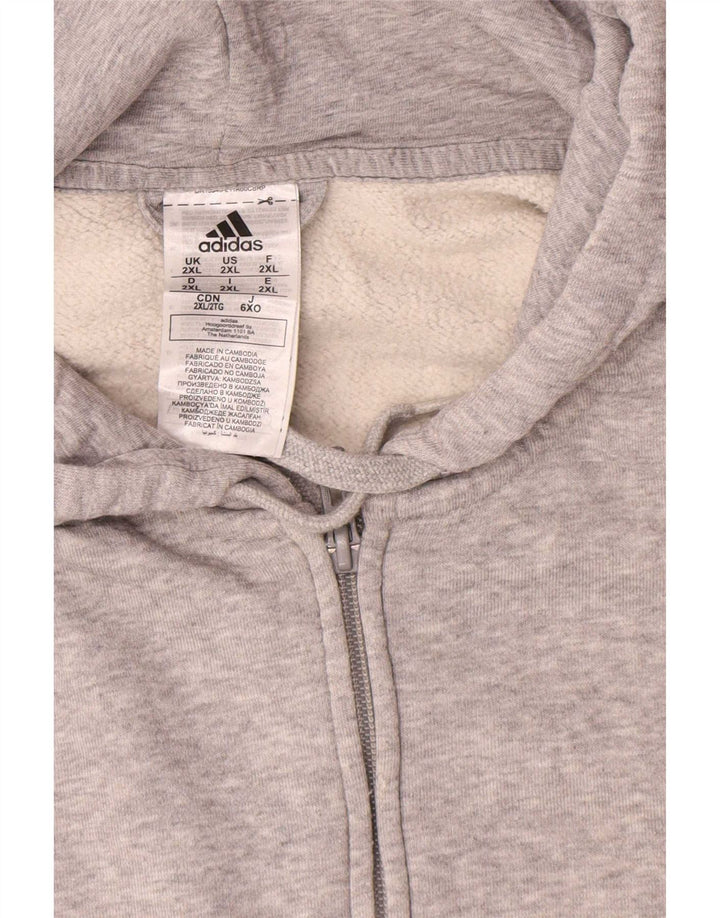 Adidas Pull à capuche zippé pour homme 2XL Gris