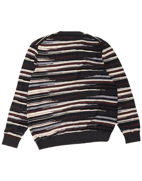 Hugo Boss Pull ras du cou pour homme 2XL en coton rayé bleu marine