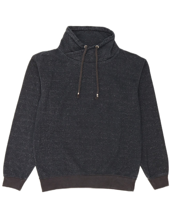 Zara Mens Sweatshirt Jumper Small Navy Blue Flecked Cotton