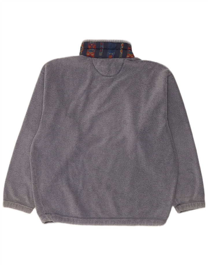 Johnny Lambs Pull polaire à col zippé pour homme Large Bleu Fair Isle Polyester