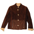 Veste réversible femme vintage IT 42 Medium Brown Colourblock