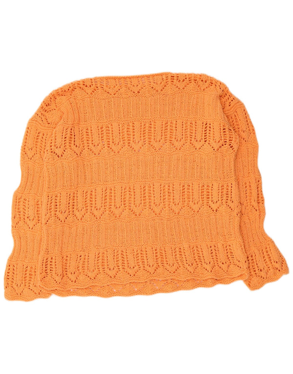 vintage Femmes Bateau Cou Jumper Pull UK 16 Grand Orange